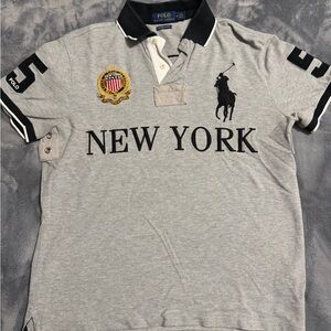 Polo by Ralph Lauren Light Gray Polo Shirt with Black Accents